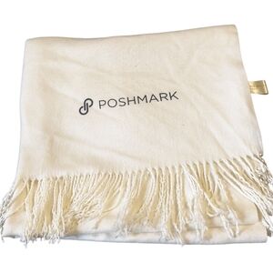 Cobblestone Mills Poshmark Branded Cream Fringed Scarf 70"*53"